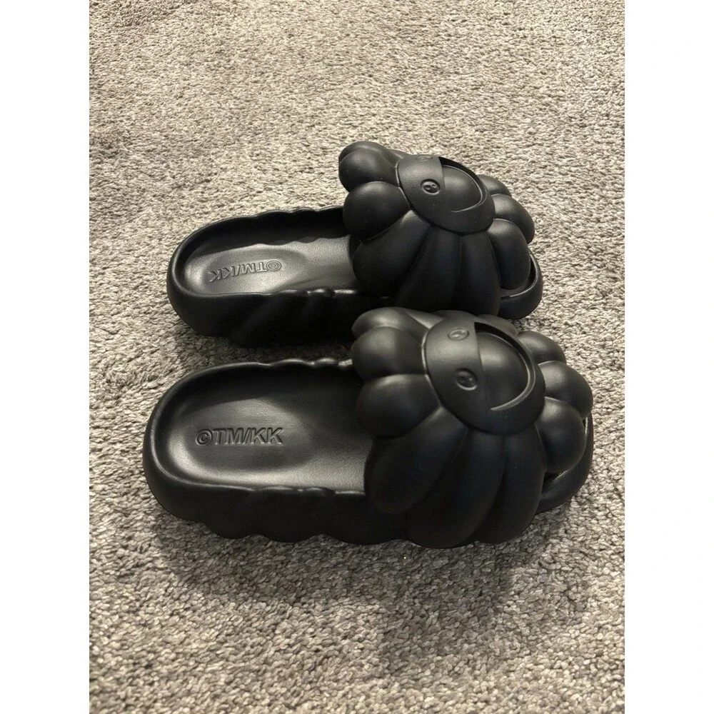 Takashi Murakami Ohana Full‎ Bloom Slides Size 8 Black Made in USA